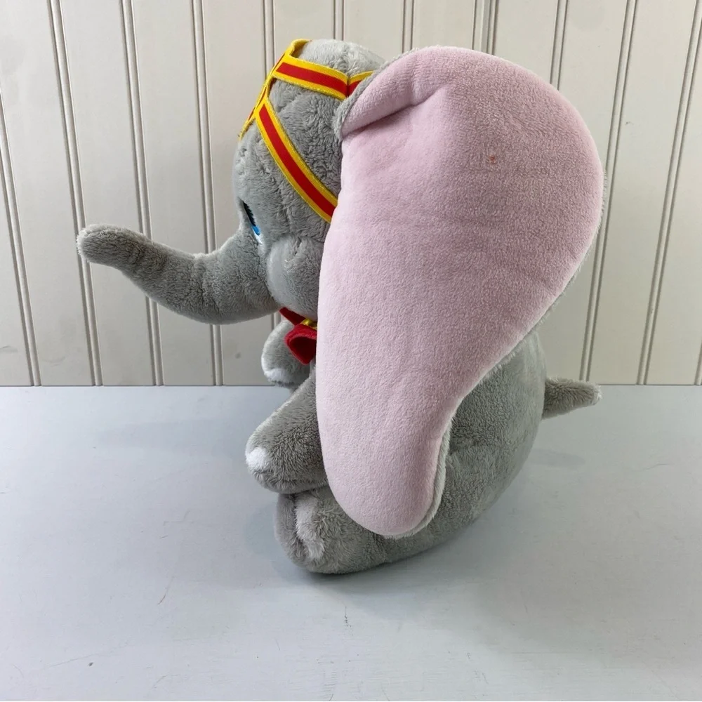 Disney Official Disney Parks Gray and Pink Elephant‎ Stuffed Animal 11”